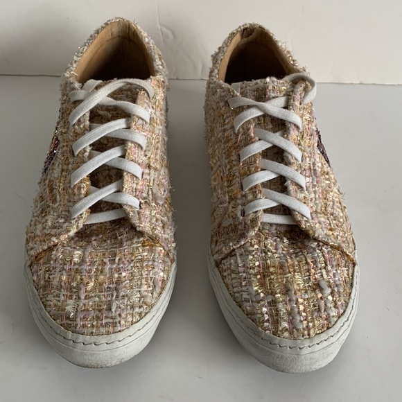 Zara Trafaluc Banana Sequin Tweed Sneakers - Picture 3 of 16